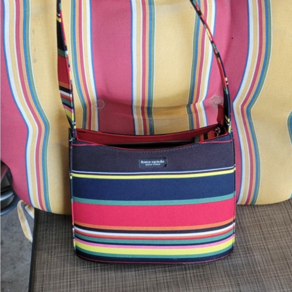 Kate Spade Men's Striped Messenger Bag - Red, Blue, Yellow